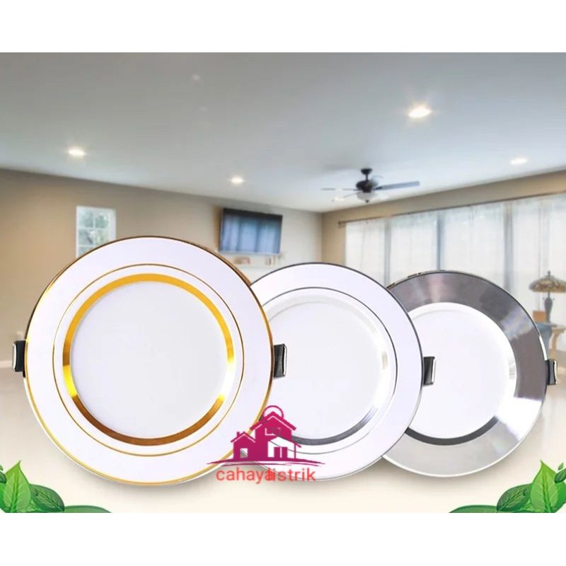 lampu led 3color downlight cahaya 5w 220v /panel lampu cahaya putih