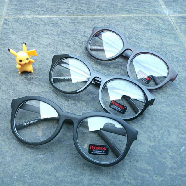 Kacamata frame rostok rectangle tebal / kacamata bulat korea pria & wanita