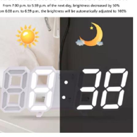 JAM DINDING DIGITAL LED/JAM MEJA-ALARM-SUHU/JAM 3D BESAR MODERN