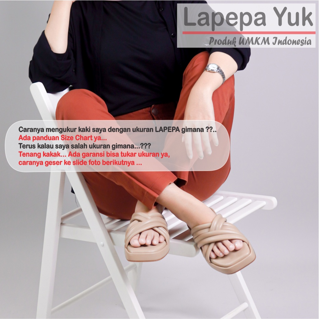 LAPEPA YUK - Sandal Wanita Wedges SHENNA ALL COLOR Sendal Cewek Platform Kondangan Hak Tinggi 3cm Model Silang 3 Size 36 37 38 39 40 Pergi Jalan Casual Santai Rumah Slop Warna Hitam Selop Premium Original Kekinian Terbaru Shoes ORI Mall Official Store