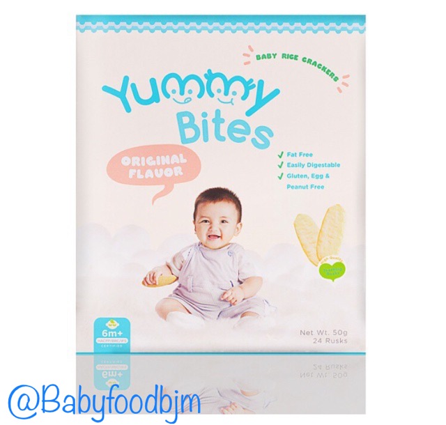 Yummy Bite babyrice cracker 50 gram ukuran besaer 24 keping