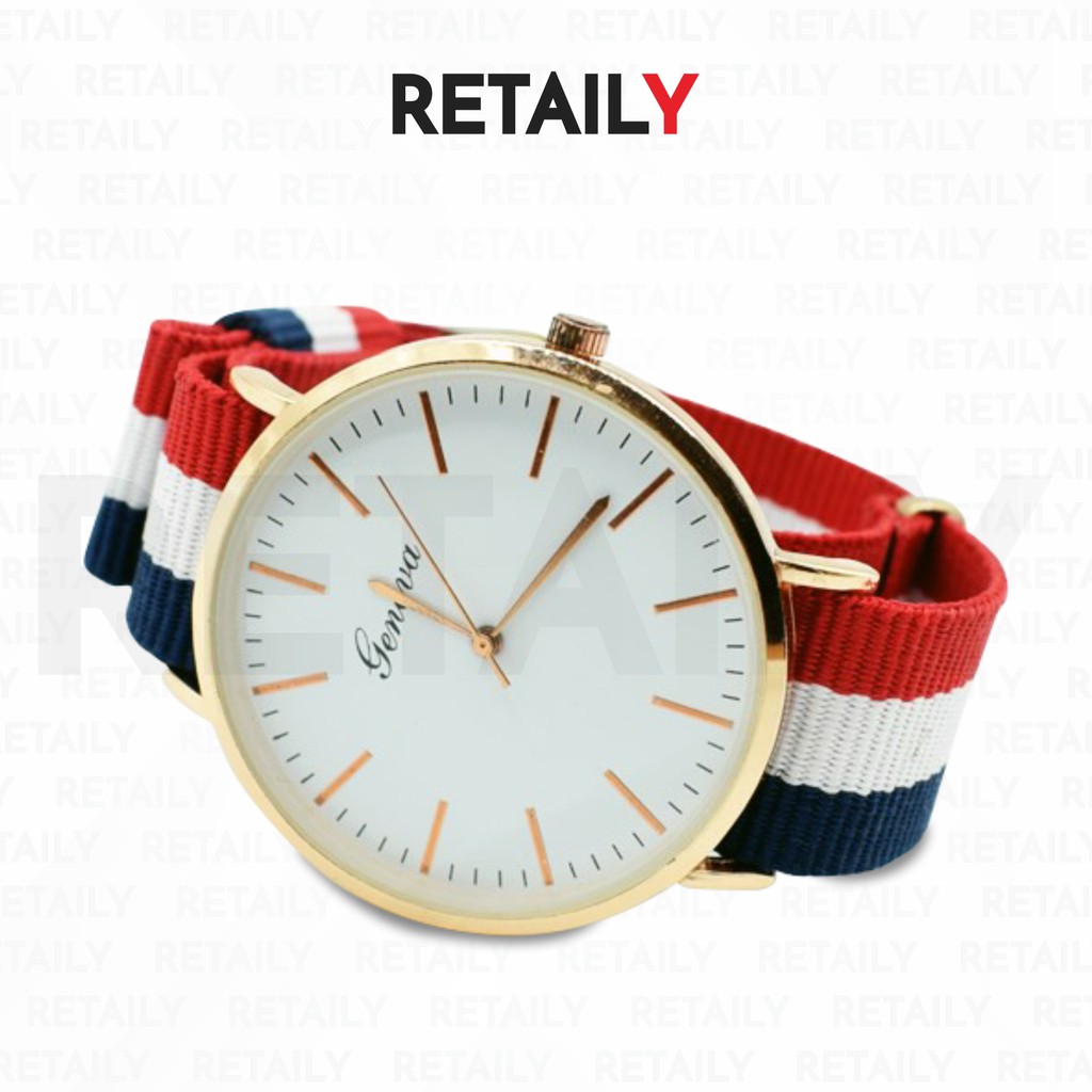 Retaily J102 Jam Tangan Wanita Kanvas Jam Analog Canvas Unisex Watch