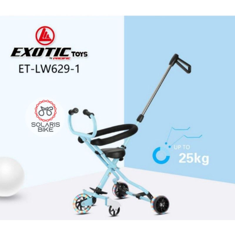 Stroller Sepeda Exotic LW 001-1 629-1 Roda Lima Dorongan Anak Mikrotrike