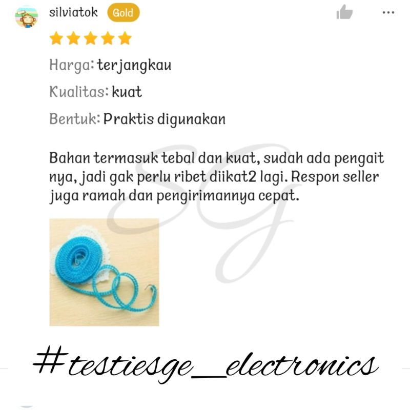 TALI GANTUNGAN BAJU TALI JEMURAN BAJU 5 METER TALI JEMURAN PAKAIAN GANTUNGAN PAKAIAN GANTUNGAN TALI JEMURAN PAKAIAN LUBANG GANTUNGAN PAKAIAN CLOTHES LINE TALI JEMUR PAKAIAN 5 METER SUPER PRAKTIS LANGSUNG PAKAI JEPITAN JEMURAN BAJU PAKAIAN TALI LAUNDRY