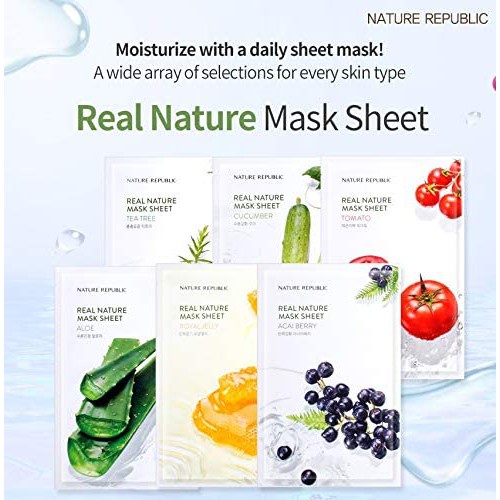 Nature Republic Real Nature Mask Sheet 100% ORIGINAL KOREA-23ml