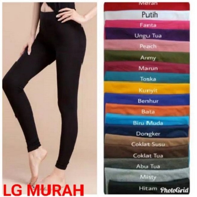 CELANA LEGGING PANJANG SPANDEX PREMIUM STANDARD &amp; JUMBO L TO XXL  STRETCH