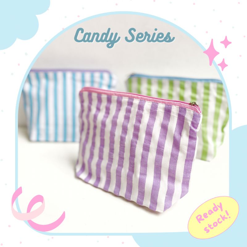 Dompet katun stripes