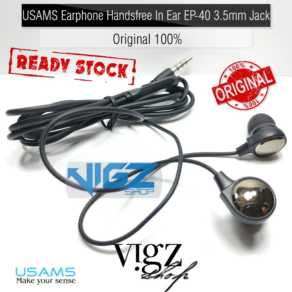 USAMS Earphone Handsfree In Ear EP-40 3.5mm Jack EP-40 Original