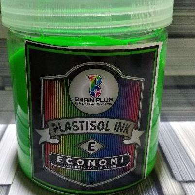 Sekarang Ada Tinta Sablon PLASTISOL FLOURESCENT Brain Plus Green 500gr