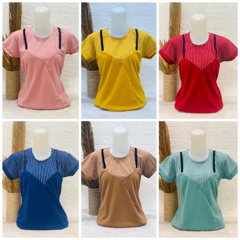 Kaos Wanita Kombinasi Tengtop Kaos Wanita Kaos Wanita Tengtop