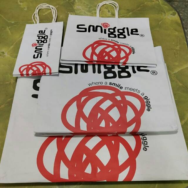 

Paper bag and plastic bag smiggle original
