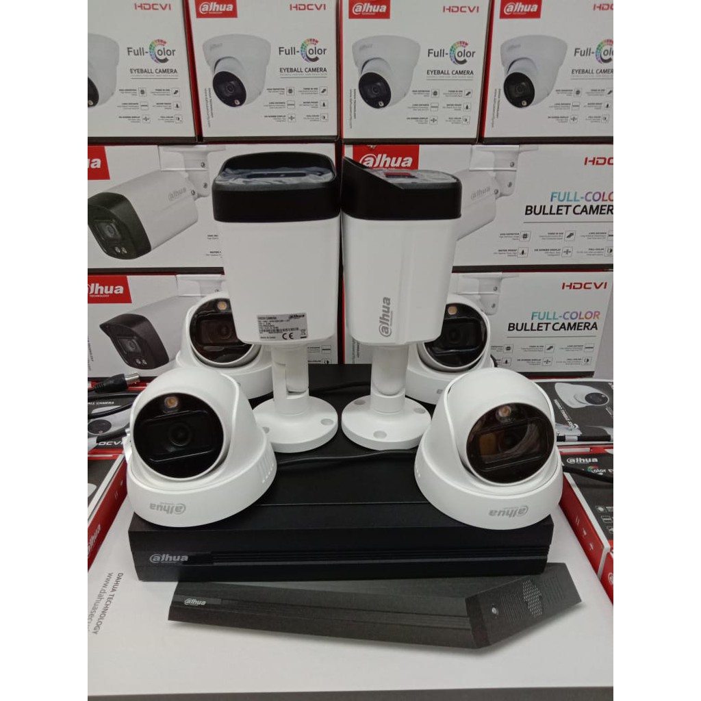 Paket Cctv Dahua ColorVU 6 Kamera 2mp Full HD Komplit Tinggal Pasang