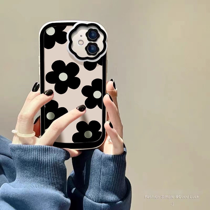 Case Pelindung Shockproof Motif Print Bunga Untuk IPhone 12 13 11 Pro Max X Xs Max Xr HJT8