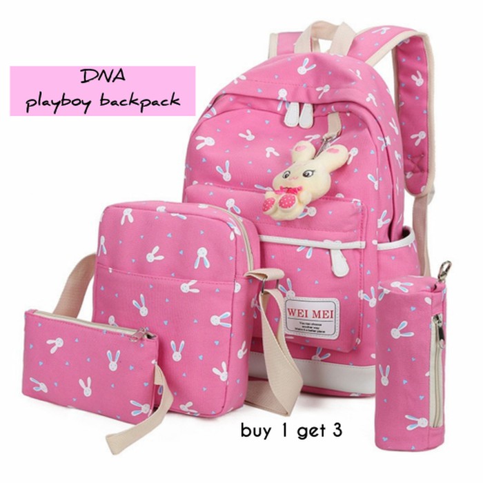 Tas Sekolah Anak Perempuan SD TK Anti Air Tas Ransel Kecil Mini Paket Set 4in1 Tas Gendong Boneka