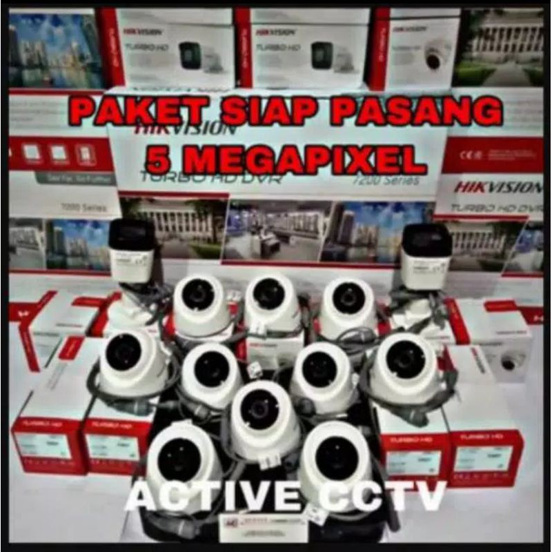 PAKET CCTV 12 KAMERA DVR 16 CHANNEL HIKVISION 5MP HDD 2TB