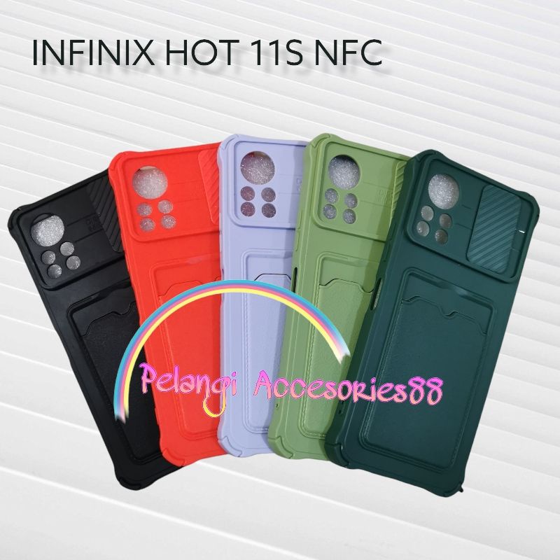 CASE INFINIX HOT 11S NFC CASE SOFTCASE SLEDING WARNA WARNI SLOT CARD