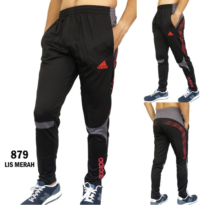 Jual CELANA LARI TRAINING FITNES OLAHRAGA COWOK PRIA ADIDAS 879 LIS MERAH Limited