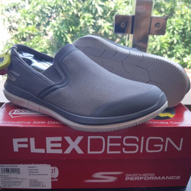Sepatu Slip On Skechers Go Flex Executive Charcoal ORIGINAL