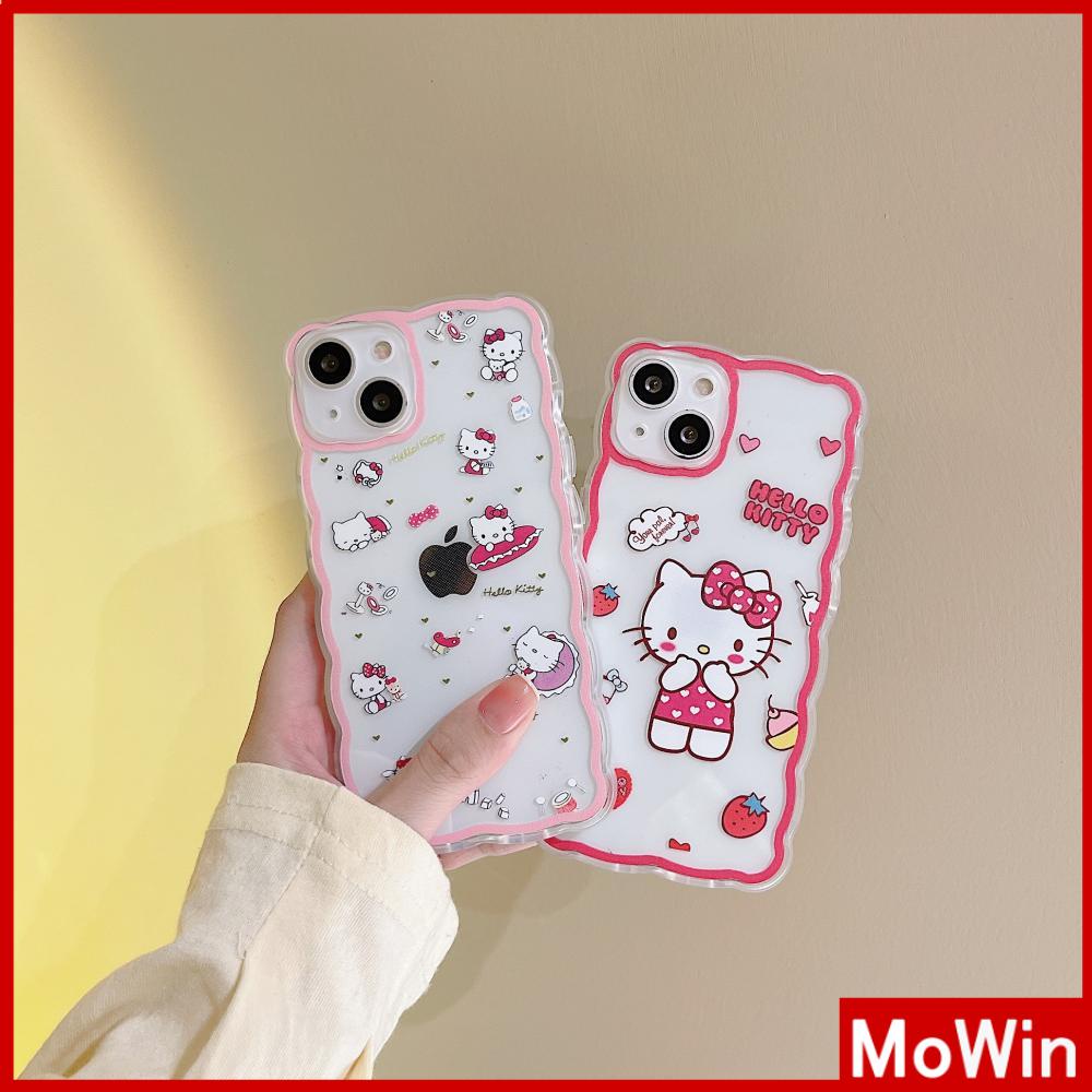 iPhone Case Silicone Soft Case Clear Case Wave Shockproof Camera Cover Protection Pink Cartoon Cute Compatible For iPhone 13 Pro Max iPhone 12 Pro Max iPhone 11 iPhone 7 Plus