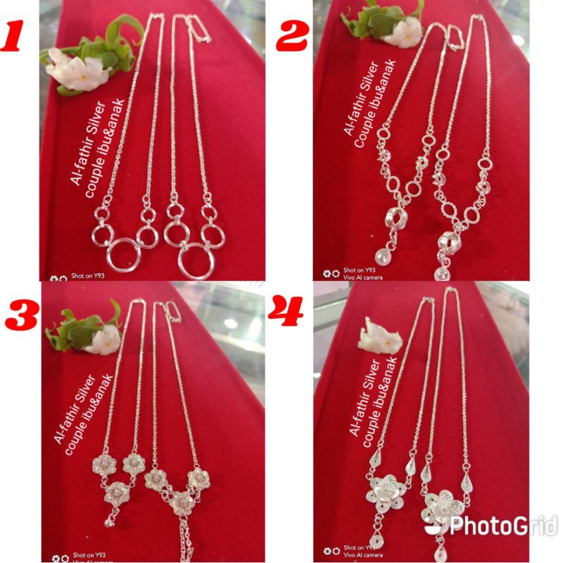 Kalung couple ibu&amp;anak perak murni