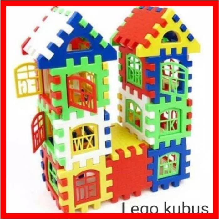 Mainan Edukasi Puzzle Rumah Bangunan Lego Kubus untuk Anak Usia  3 4 5 6 Tahun thn