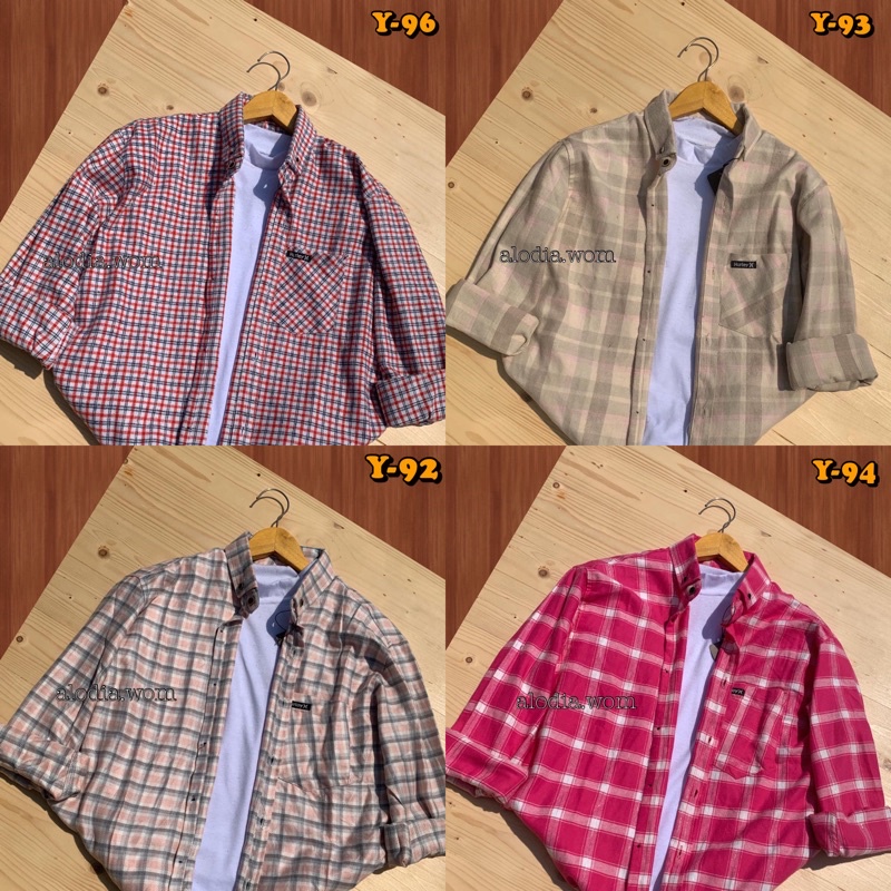 KEMEJA WANITA kAIN FLANEL LENGAN PANJANG MOTIF KOTAK KOTAK MURAH BERKUALITAS