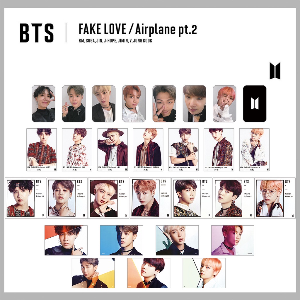 7pcs Kartu Lomo Foto Palsu BTS Bangtan Boys LOVE Ukuran Kecil