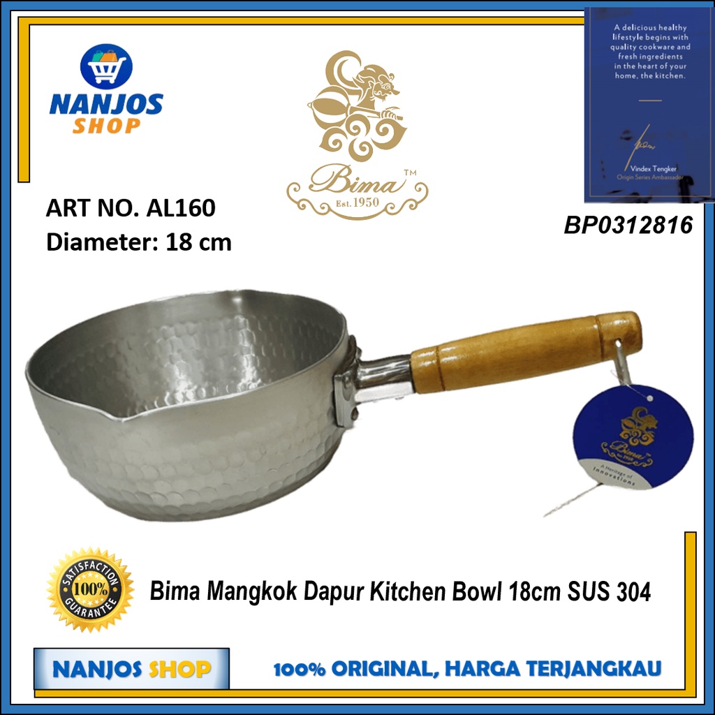 Bima Panci rebus Sauce Pan Stainless Heavy Duty Thick SUS 304 AL160