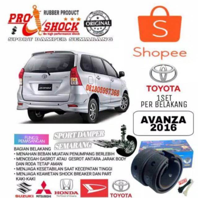 Dumper Shock AVANZA Khusus Per belakang Bergaransi 2 tahun
