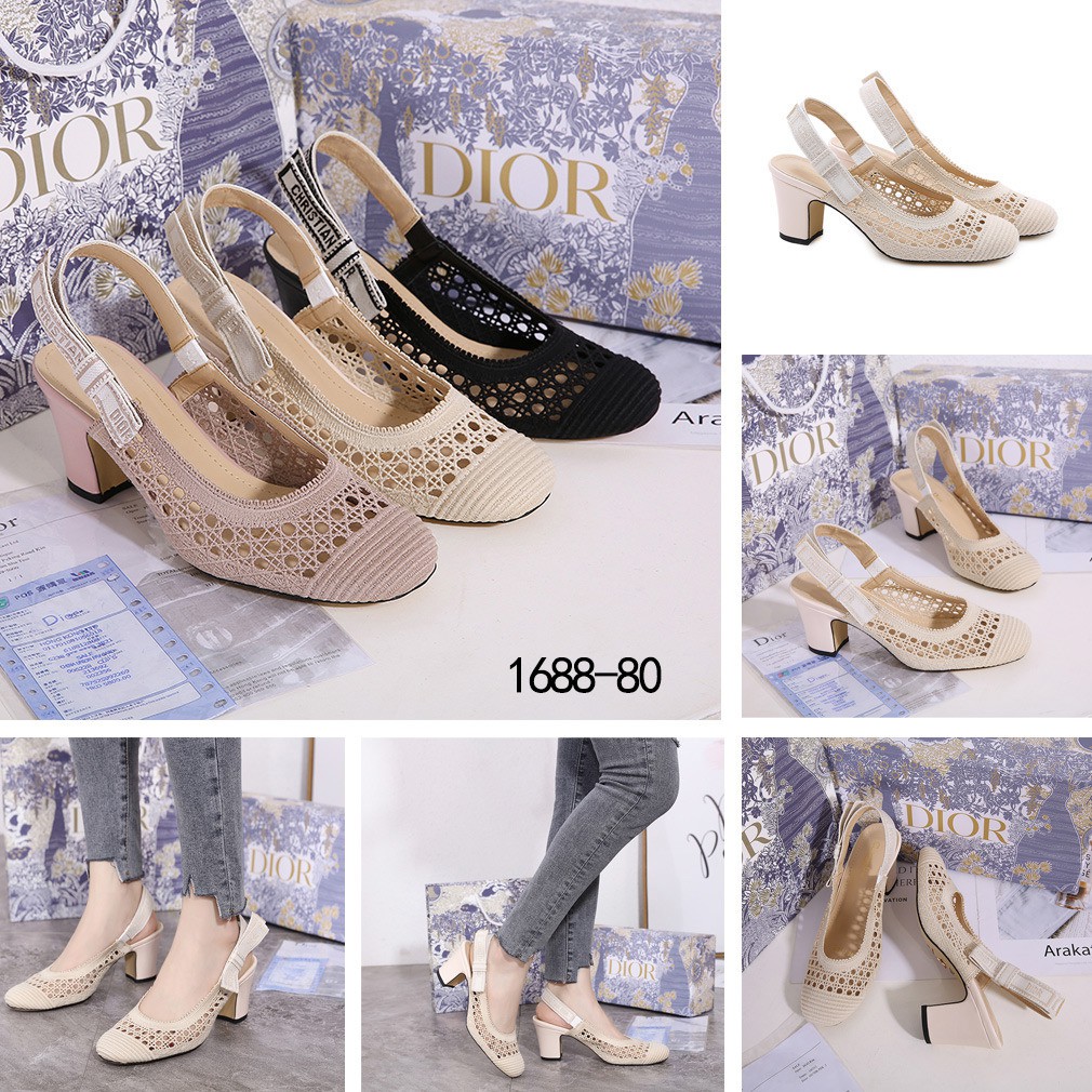 New Arrivall  New Item   D10R & Moi Slingback Pump Mesh Cannage Embroidery #1688-80