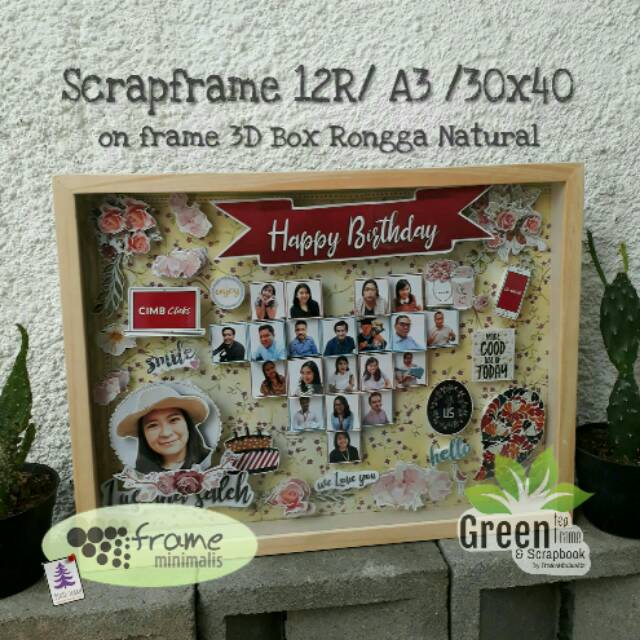 Kado Scrapframe/Pop Up/Mahar (include design + frame) 30x40