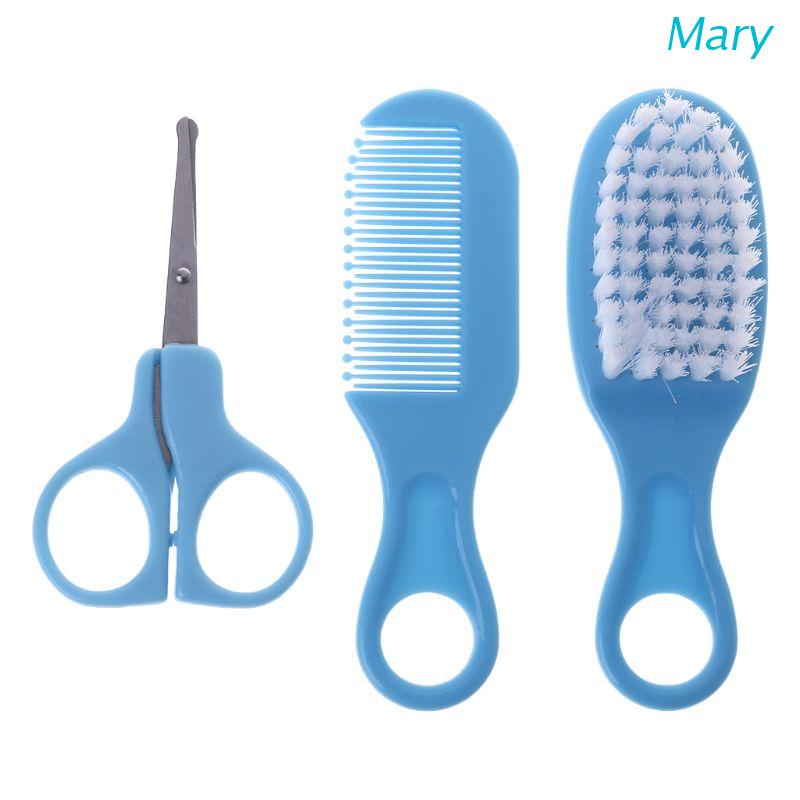 Mary 1 Set Sisir + Gunting Kuku + Sikat Lembut Portable Untuk Bayi Newborn