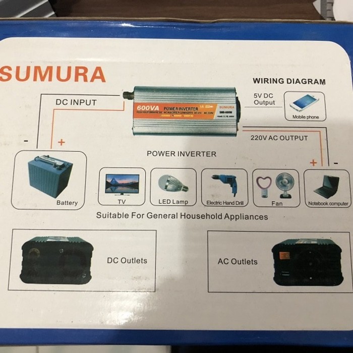 Inverter Aki ke Listrik Langsung Colok 600W merk Sumura SMR Series