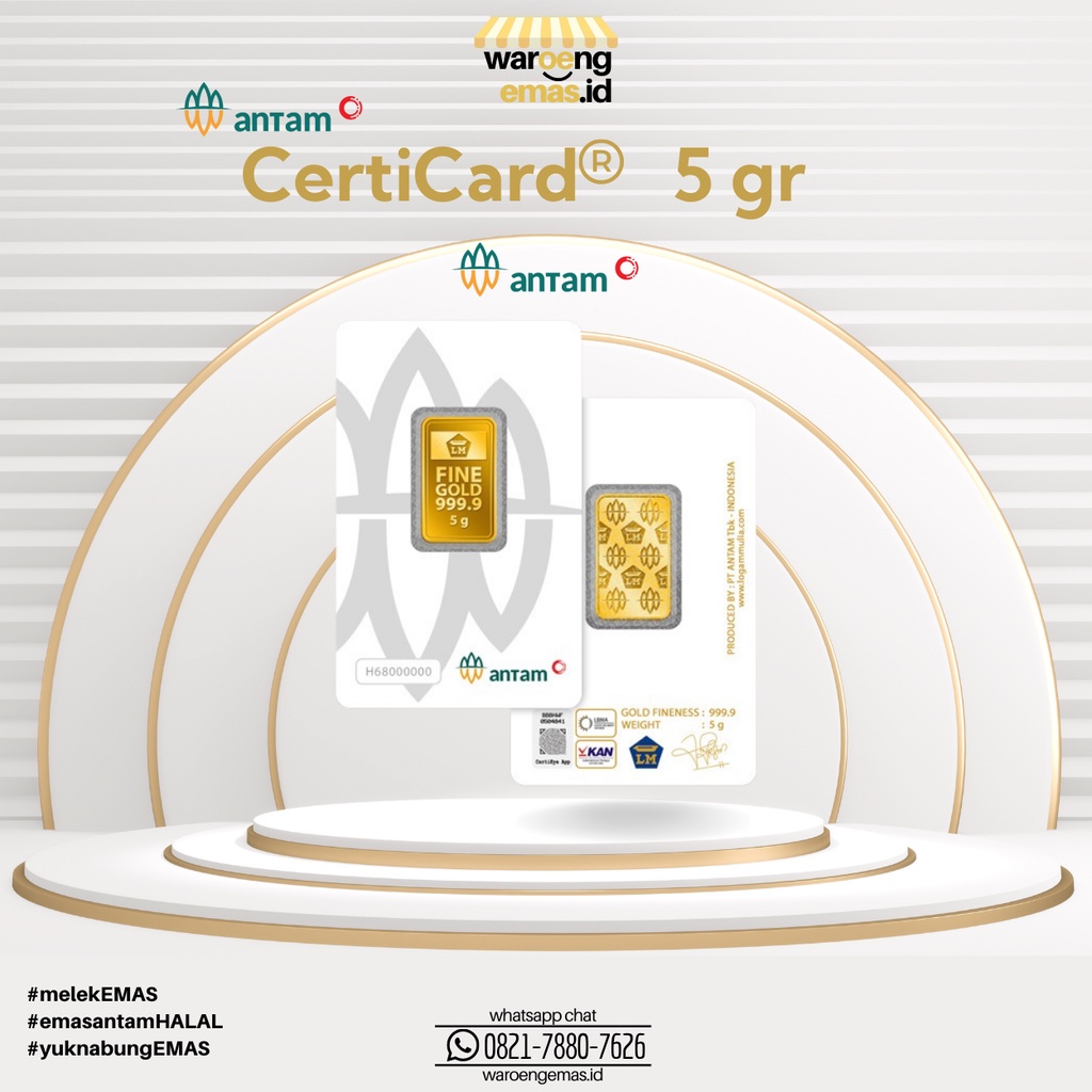 Logam Mulia Emas Antam 5 gram Press terbaru Certieye 2022