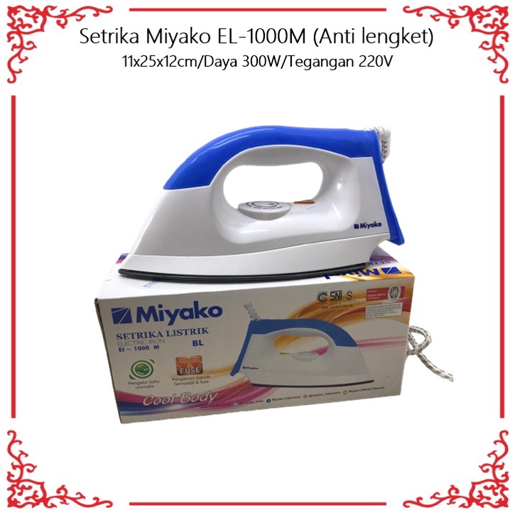 Setrika Miyako EL-1000M (Anti lengket)