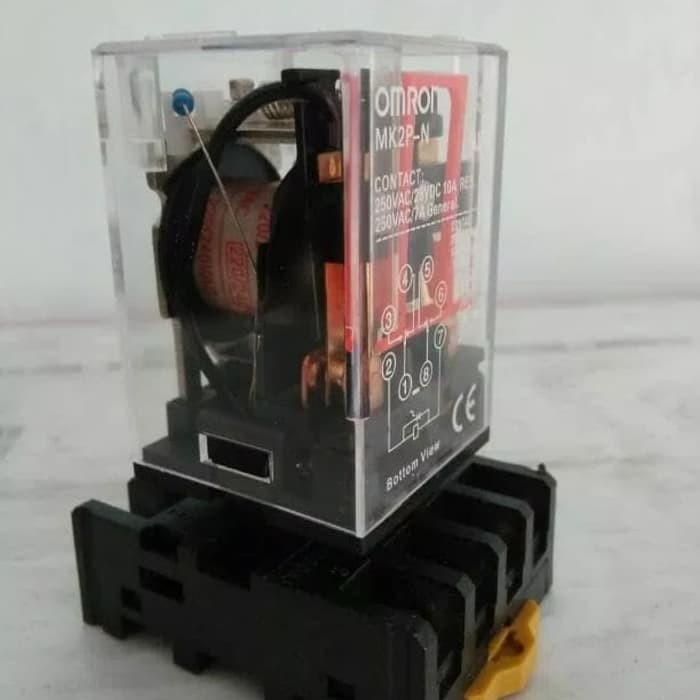 New plus soket relay omron mk2p 12v 24v atau 220v ada bikin keterangan ya