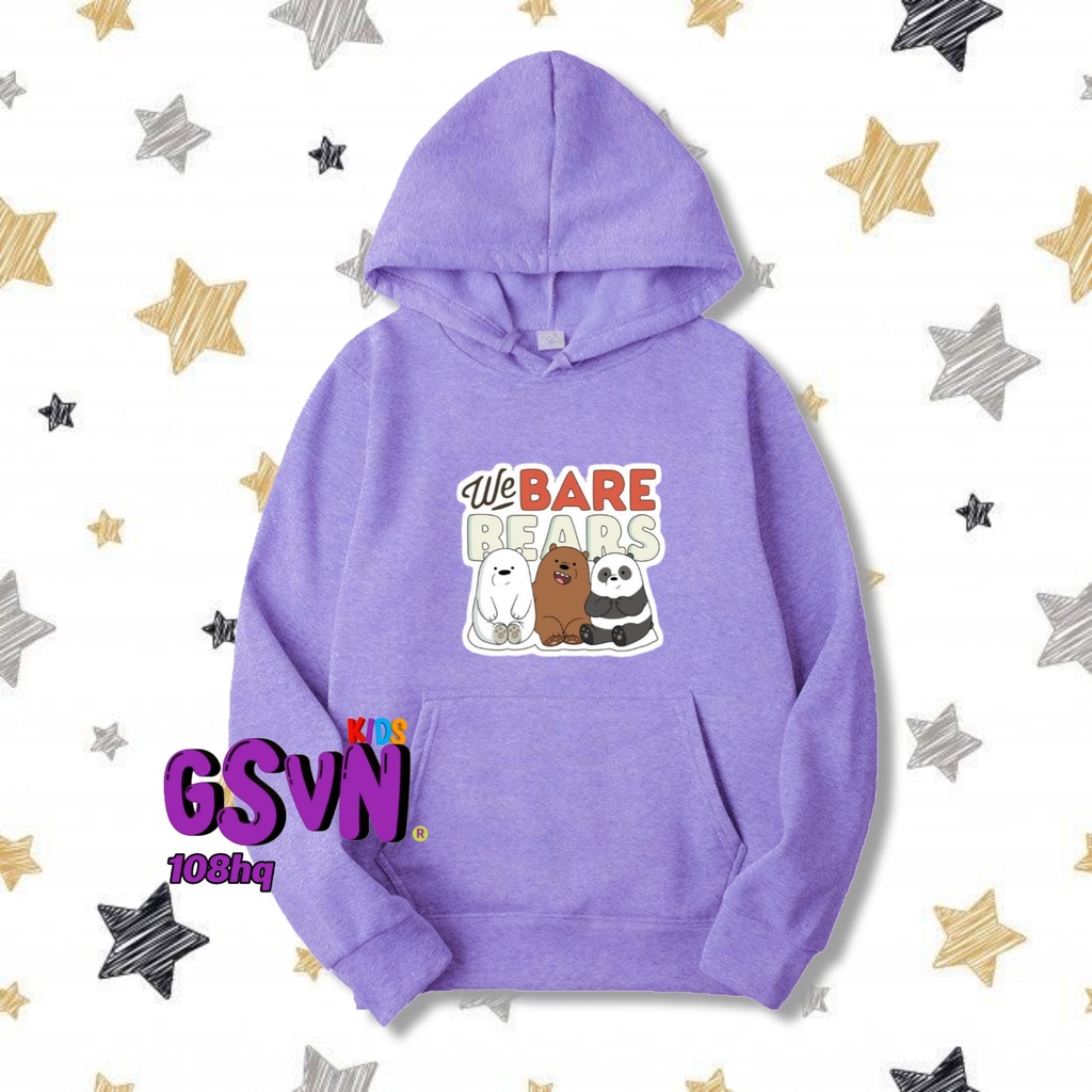 aket Anak - Hoodie Sweater We Bare Bear Ice Bear Grizzly Panda Kartun Anak Kids Cartoon Kaos Baju Ts