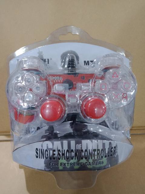 Stik stick pc single controller transparan lampu / gamepad usb single transparan lampu