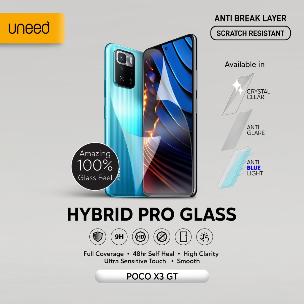 UNEED Hybrid Pro Anti Break Screen Protector Poco X3 GT