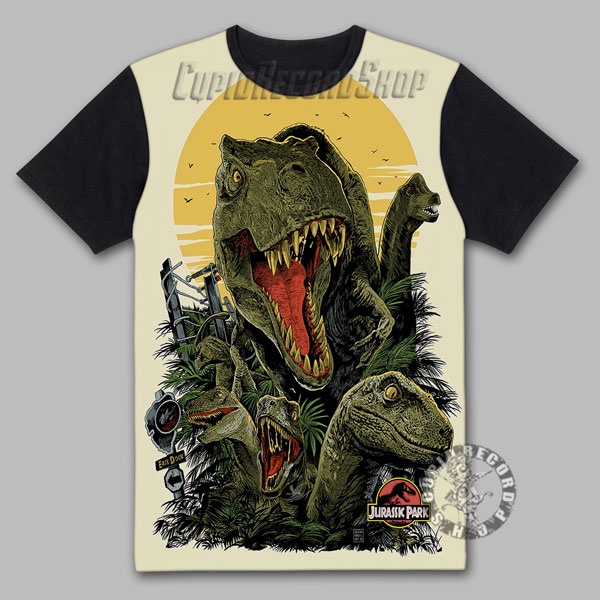 Kaos Jurassic Park Poster Dewasa 3D Baju Distro Jurassic Park Pakaian Dewasa 3D