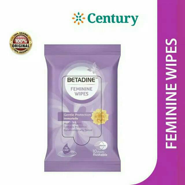 Tissue pembersih kewanitaan Betadine 10Sheet Original 100%