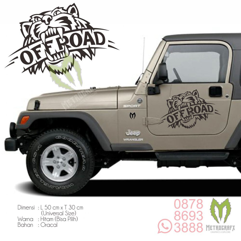 Sticker Stiker Cutting Mobil Jeep