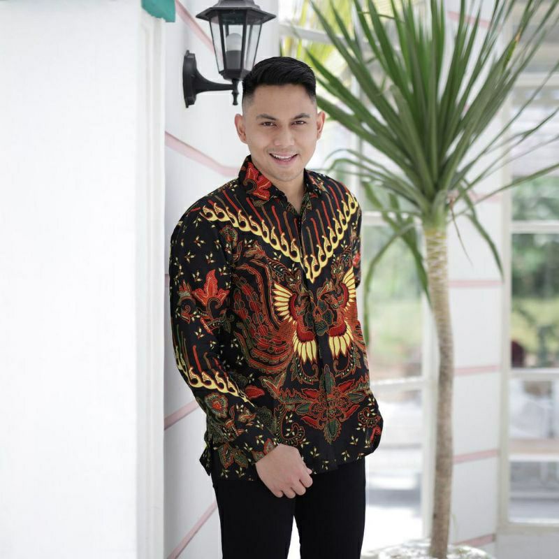 PROMO KEMEJA Batik Pria Lengan Panjang BATIK KERATONAN Kode 002 size M L XL XXL Reguler