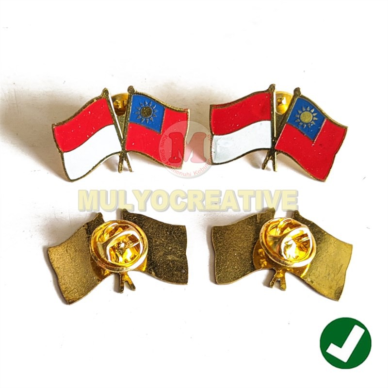 Jual Cross Flag Pin Murah Pin Bendera Persahabatan Indonesia Dan Taiwan Shopee Indonesia