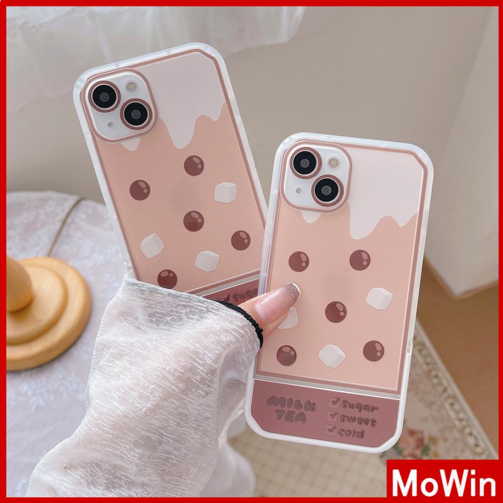 iPhone Case Acrylic Invisible Folding Stand Silicone Soft Case Shockproof Camera Cover Brown Pearl Milk Tea Compatible For iPhone 11 Pro Max 13 Pro Max 12 Pro Max 7Plus xr XS Max