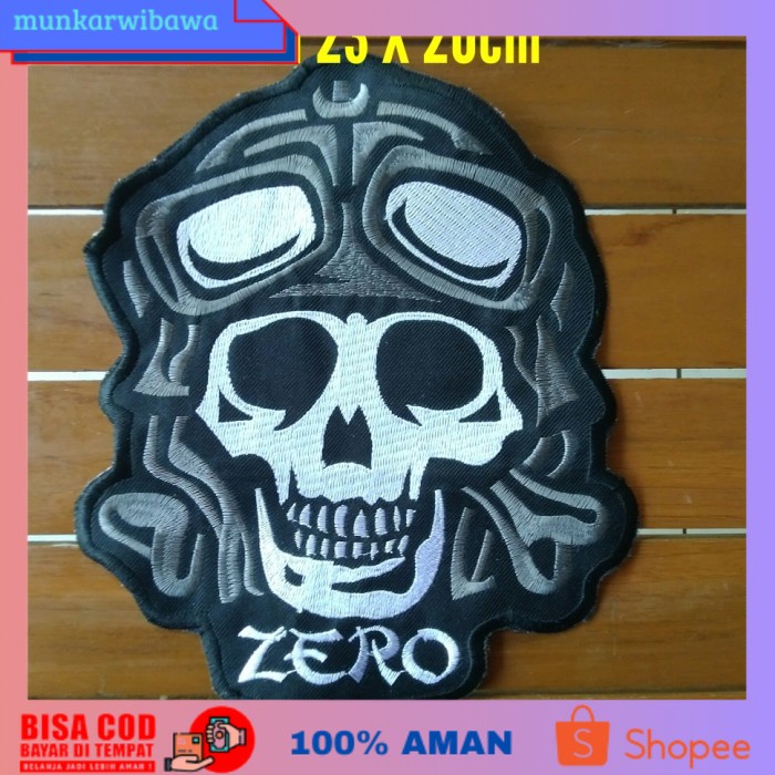 (BISA COD) AKSESORIS MOTOR | BORDIR EMBLEM HARLEY DAVIDSON OLD SKULL | BESAR