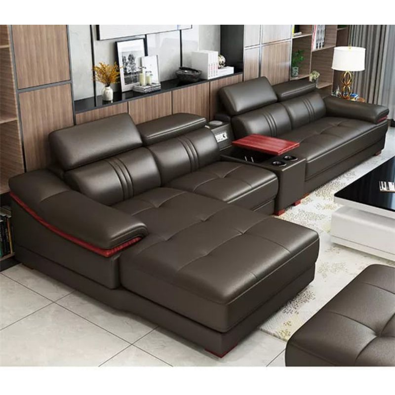 sofa minimalis sofa modern sofa ruang tamu sofa kulit sintetis sofa L sudut fullset sofa