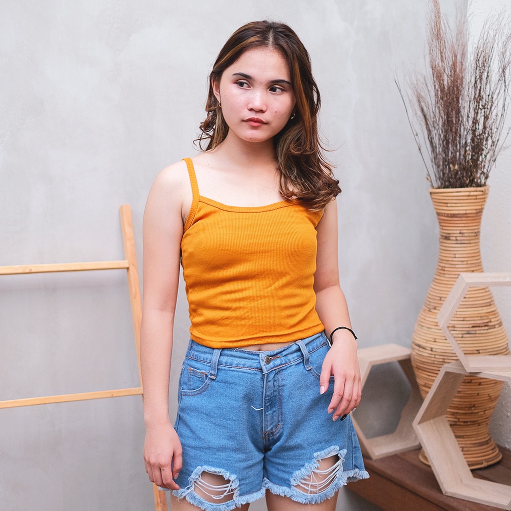 Tank Top Wanita Polos Knit Bahan Rajut Fashion Korea FIT 60kg