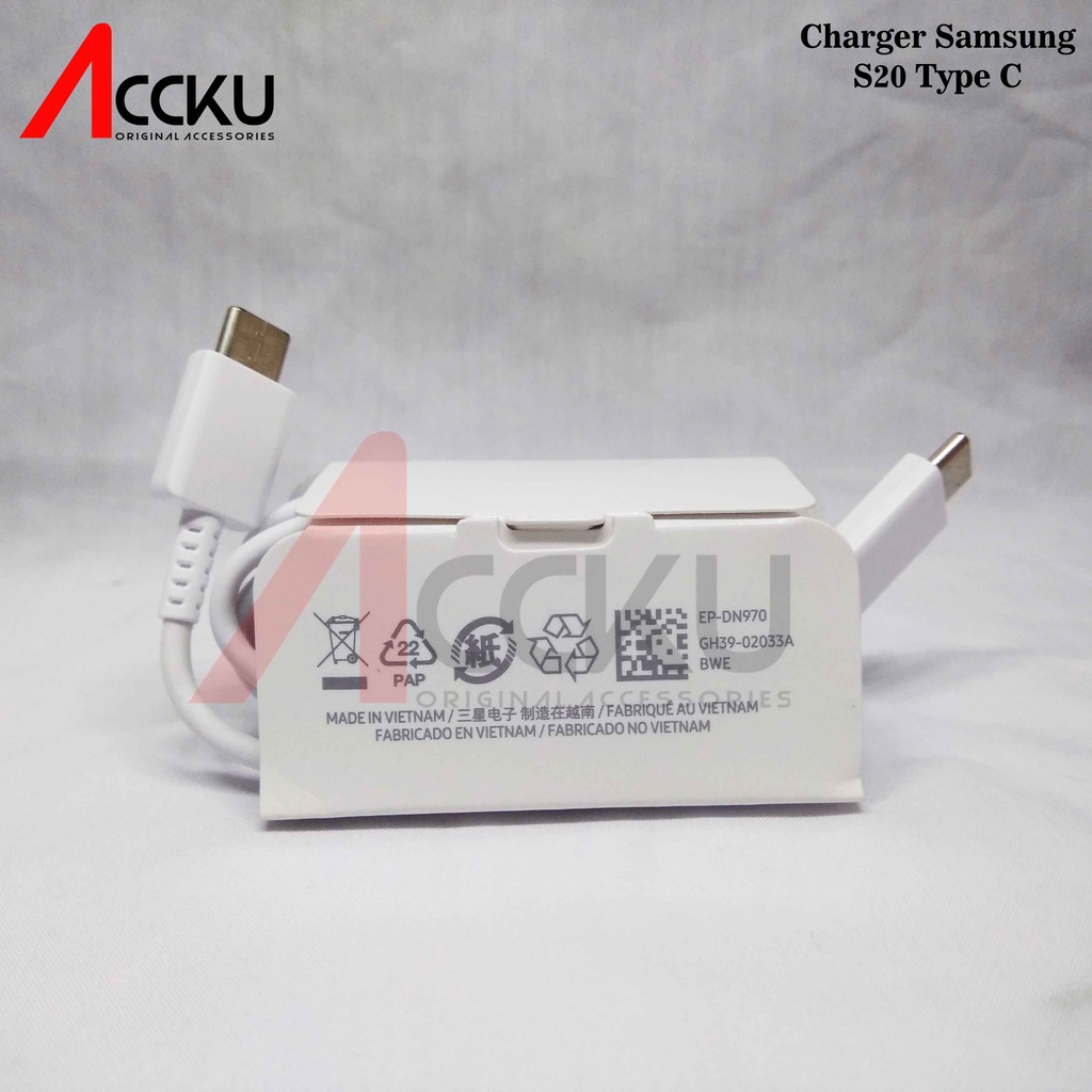 SAMSUNG S20 - 45W 100% CHARGER SAMSUNG 45W SAMSUNG GALAXY S20 S20+ S20 ULTRA SUPER FAST CHARGING 45 W - USB C TO C