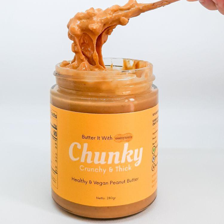 

4.4 Brand Natural Chunky Peanut Butter 280gr NuttyNuts - Selai kacang diet dan sehat